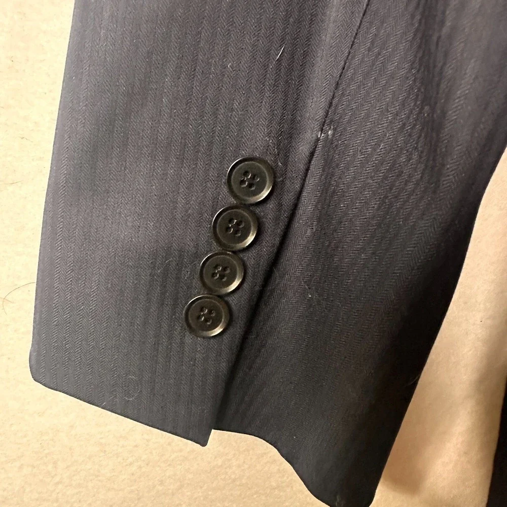 Daniel Cremieux Loro Piana Super 170s Wool Blazer Navy Herringbone Jacket Mens